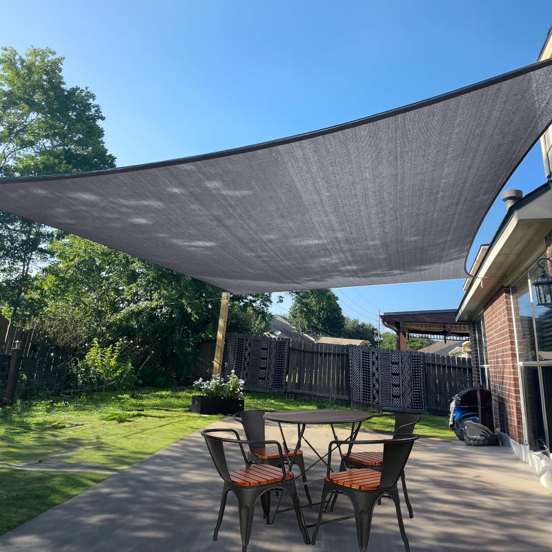 SUNLAX Sun Shade Rectangle Canopy Sail Shade Cover UV Block Permeable Sunshade Outdoor for Patio Backyard 8 'x 10' Dark Grey (We Make Custom Size) - Image 1